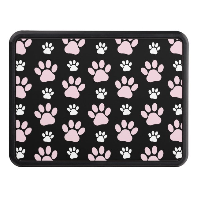 Pattern Of Paws, Pink Paws, Dog Paws, Animal Paws Trailer Hitch Cover (Front)