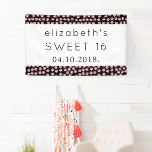 Pattern Of Paws, Pink Paws, Dog Paws, Sweet 16 Banner