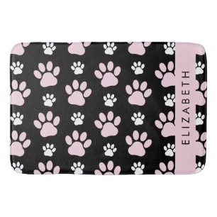 Pattern Of Paws, Pink Paws, Dog Paws, Your Name Bath Mat