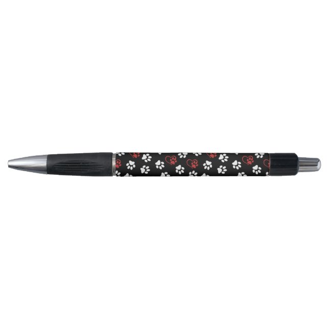 Pattern Of Paws, White Paws, Red Paws, Hearts Pen (Front)