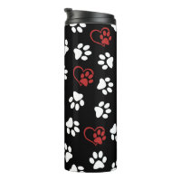 Pattern Of Paws, White Paws, Red Paws, Hearts