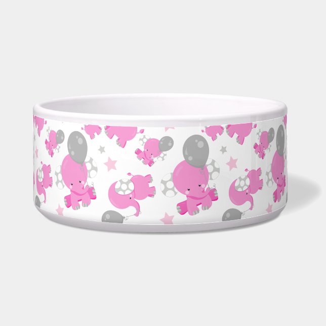Pattern Of Pink Elephants, Cute Elephants, Stars (Front)