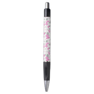 Pattern Of Pink Elephants, Cute Elephants, Stars Pen
