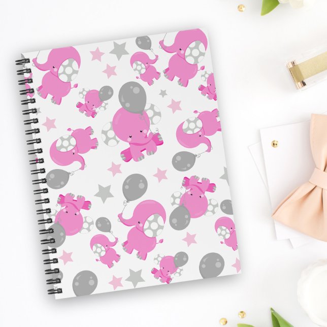 Pattern Of Pink Elephants, Cute Elephants, Stars Planner (Creator Uploaded)