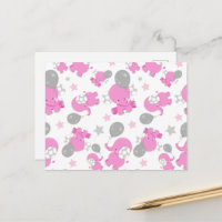 Pattern Of Pink Elephants, Cute Elephants, Stars