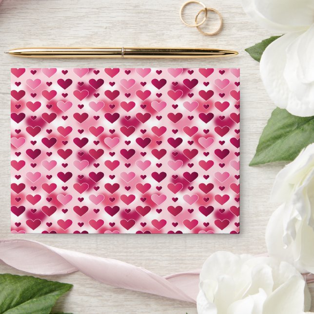 Pattern Of Pink Hearts - Valentine's Day Theme Envelope (Wedding)