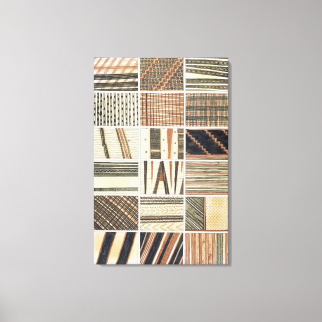 Pattern of Polynesian tapa from Cook's Canvas Print (Front)