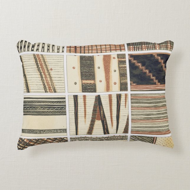 Pattern of Polynesian tapa from Cook's Decorative Pillow (Front)
