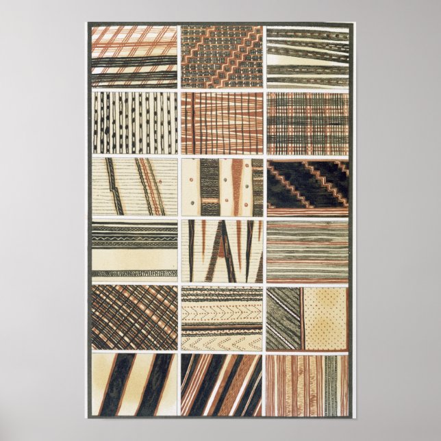 Pattern of Polynesian tapa from Cook's Poster (Front)