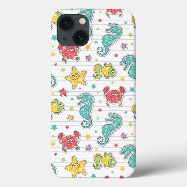pattern of sea creatures Case-Mate iPhone case (Back)