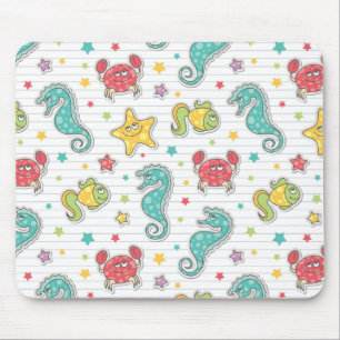 pattern of sea creatures mouse pad