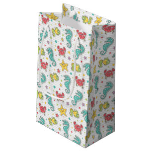 pattern of sea creatures small gift bag
