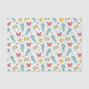 pattern of sea creatures tissue paper
