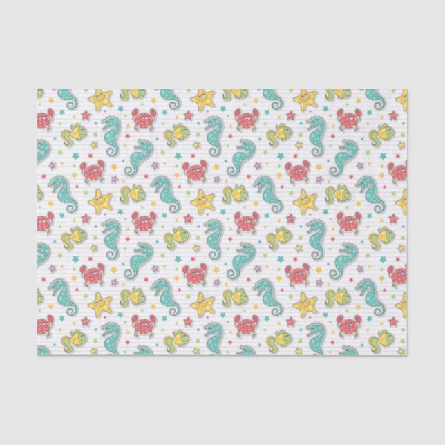 pattern of sea creatures tissue paper (Front)