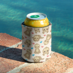 Pattern Of Sloths, Cute Sloths, Hearts Can Cooler