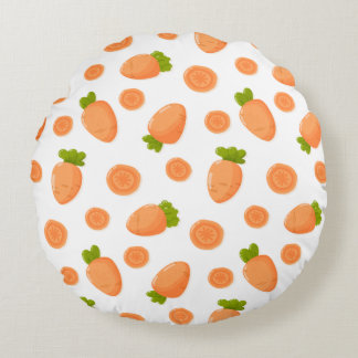 Pattern of small carrots and slices round pillow