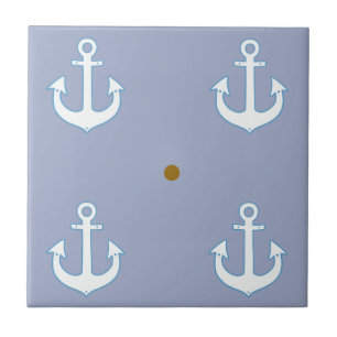 pattern of small white anchors tile