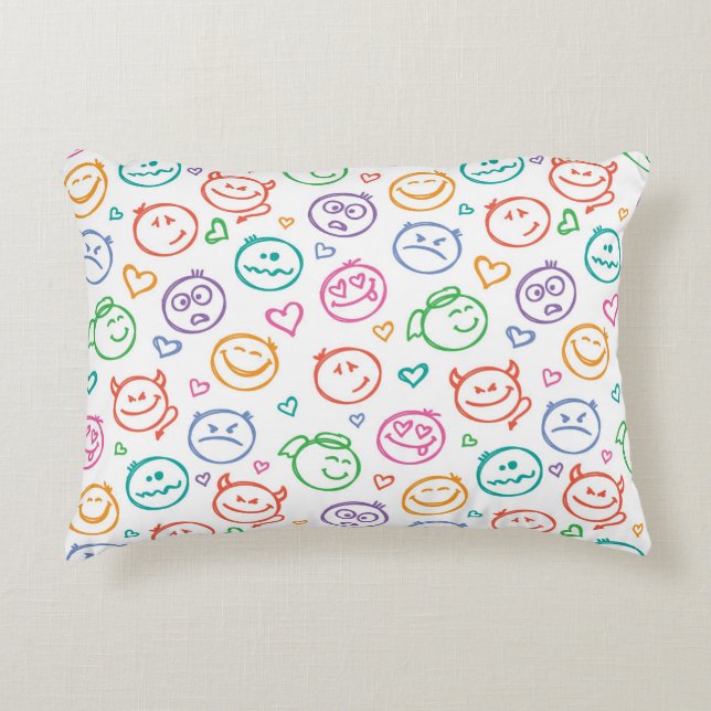 pattern of smiles accent pillow (Front)