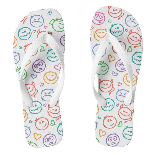 pattern of smiles flip flops (Footbed)