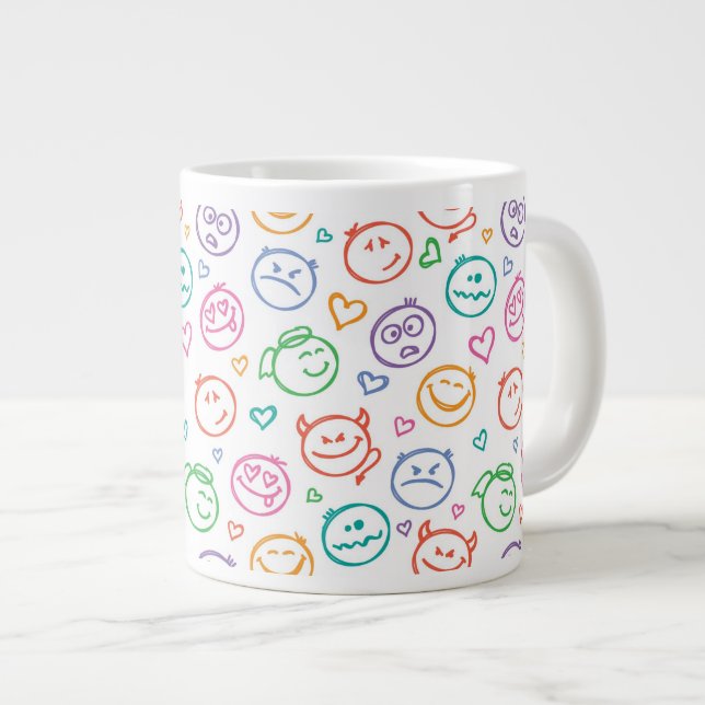 pattern of smiles large coffee mug (Front Right)