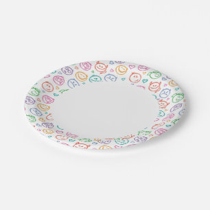 pattern of smiles paper plate