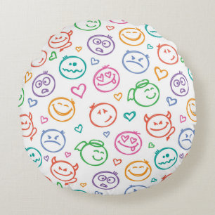 pattern of smiles round pillow