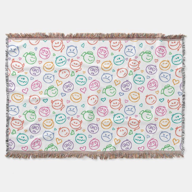 pattern of smiles throw blanket (Front)