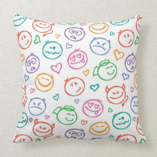 pattern of smiles throw pillow