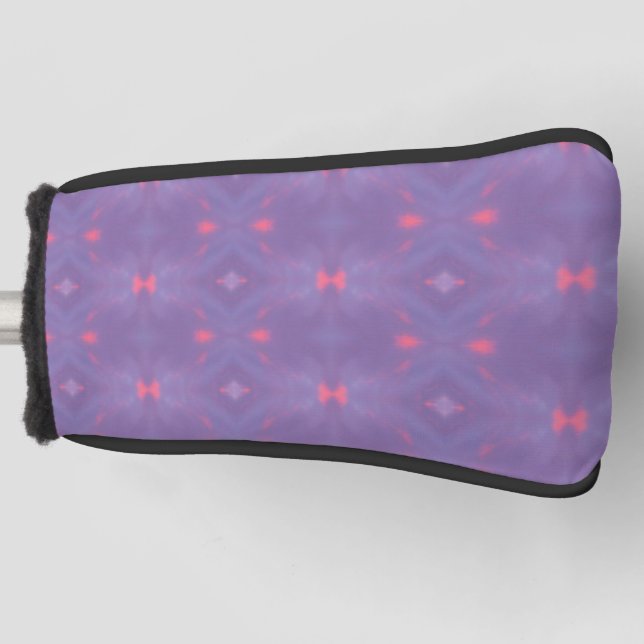 Pattern of Spring Purple and Soft Pink Golf Head Cover (Front)