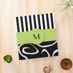 Pattern Of Stripes, Pattern Of Swirls, Monogram Binder