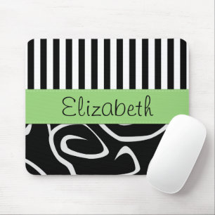 Pattern Of Stripes, Pattern Of Swirls, Your Name Mouse Pad