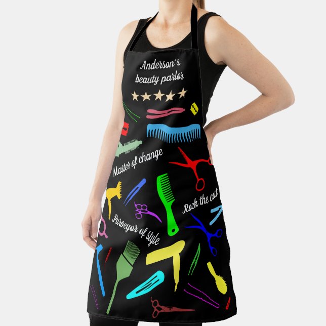 Pattern Of Stylist's Tools Funny Apron (Insitu)