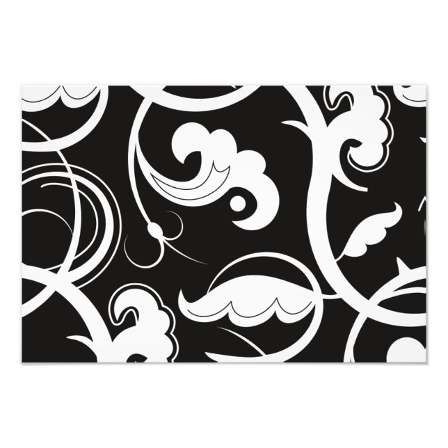 Pattern Of Swirls, Swirl Pattern, Black and White Photo Print (Front)