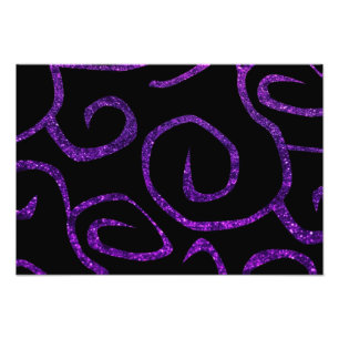 Pattern Of Swirls, Swirl Pattern, Purple Glitter Photo Print