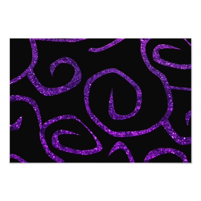 Pattern Of Swirls, Swirl Pattern, Purple Glitter Photo Print (Front)