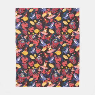 Pattern Of The Lovers Frogs Fleece Blanket