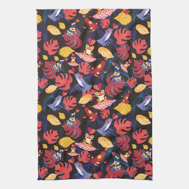 Pattern Of The Lovers Frogs Kitchen Towel (Vertical)