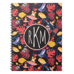 Pattern Of The Lovers Frogs   Monogram Notebook