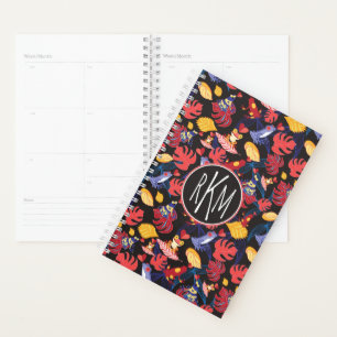 Pattern Of The Lovers Frogs Monogram Planner