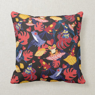 Pattern Of The Lovers Frogs Throw Pillow