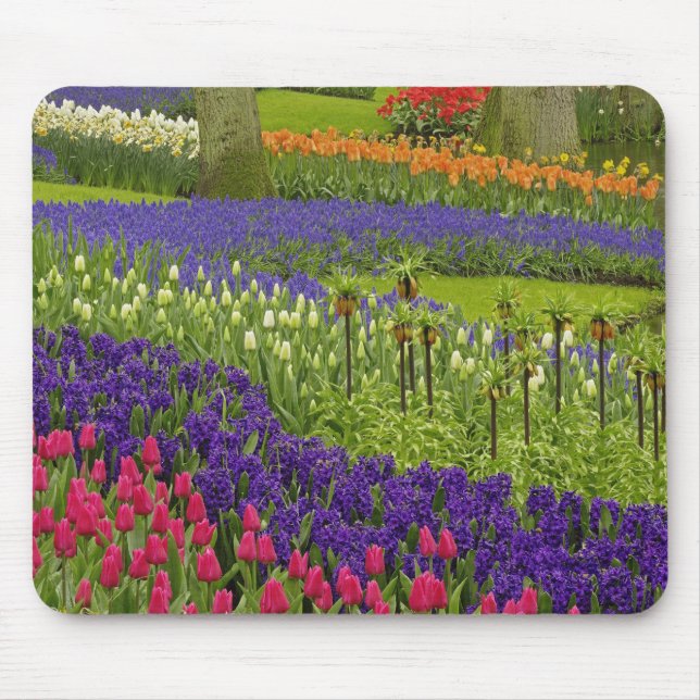 Pattern of tulips hyacinth, and Grape Hyacinth Mouse Pad (Front)