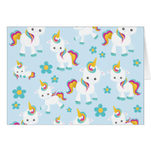 Pattern Of Unicorns, Cute Unicorns, Flowers
