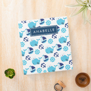 Pattern Of Whales, Blue Whales, Your Name Binder