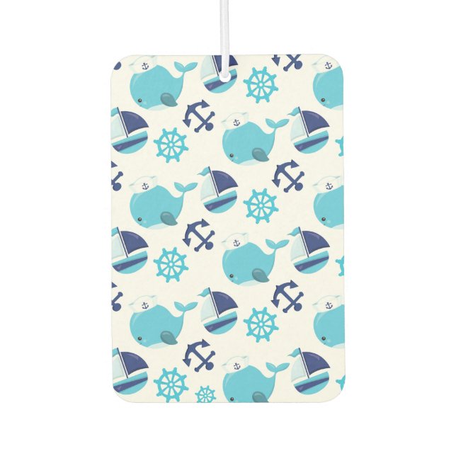 Pattern Of Whales, Cute Whales, Blue Whales Air Freshener (Front)
