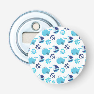 Pattern Of Whales, Cute Whales, Blue Whales Bottle Opener