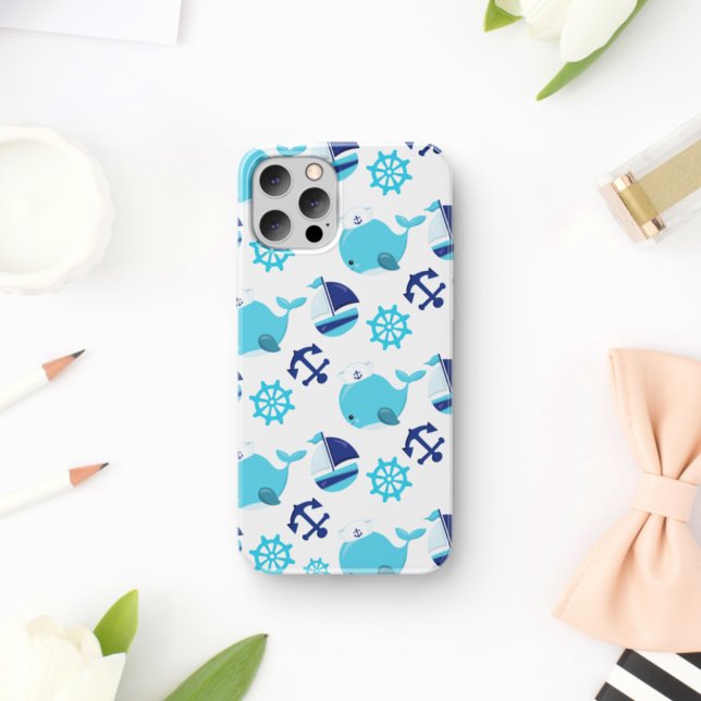 Pattern Of Whales, Cute Whales, Blue Whales Case-Mate iPhone Case (Creator Uploaded)