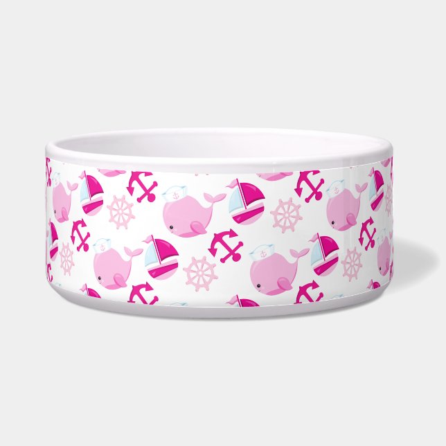 Pattern Of Whales, Cute Whales, Pink Whales (Front)