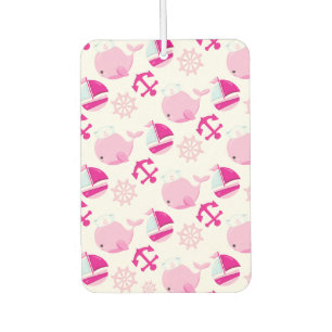 Pattern Of Whales, Cute Whales, Pink Whales Air Freshener