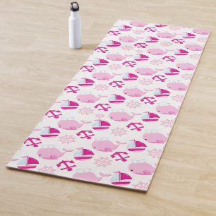 Pattern Of Whales, Cute Whales, Pink Whales Yoga Mat