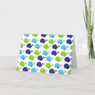 Pattern Of Whales, Cute Whales, Sea Animals Card
